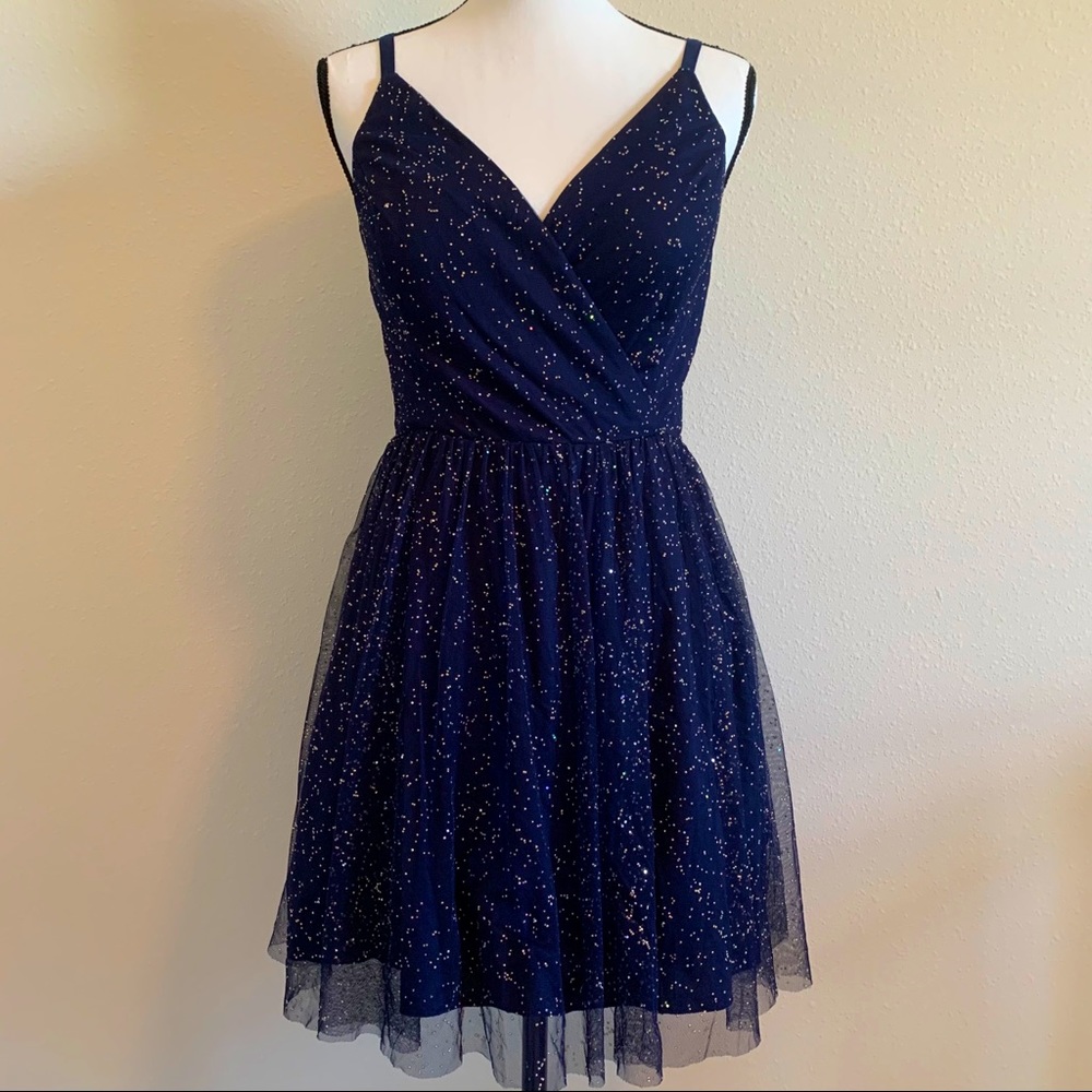 Speechless Navy Glitter Party Dress